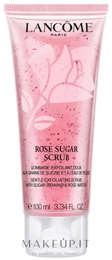 Scrub delicato con granuli di zucchero e acqua di rose