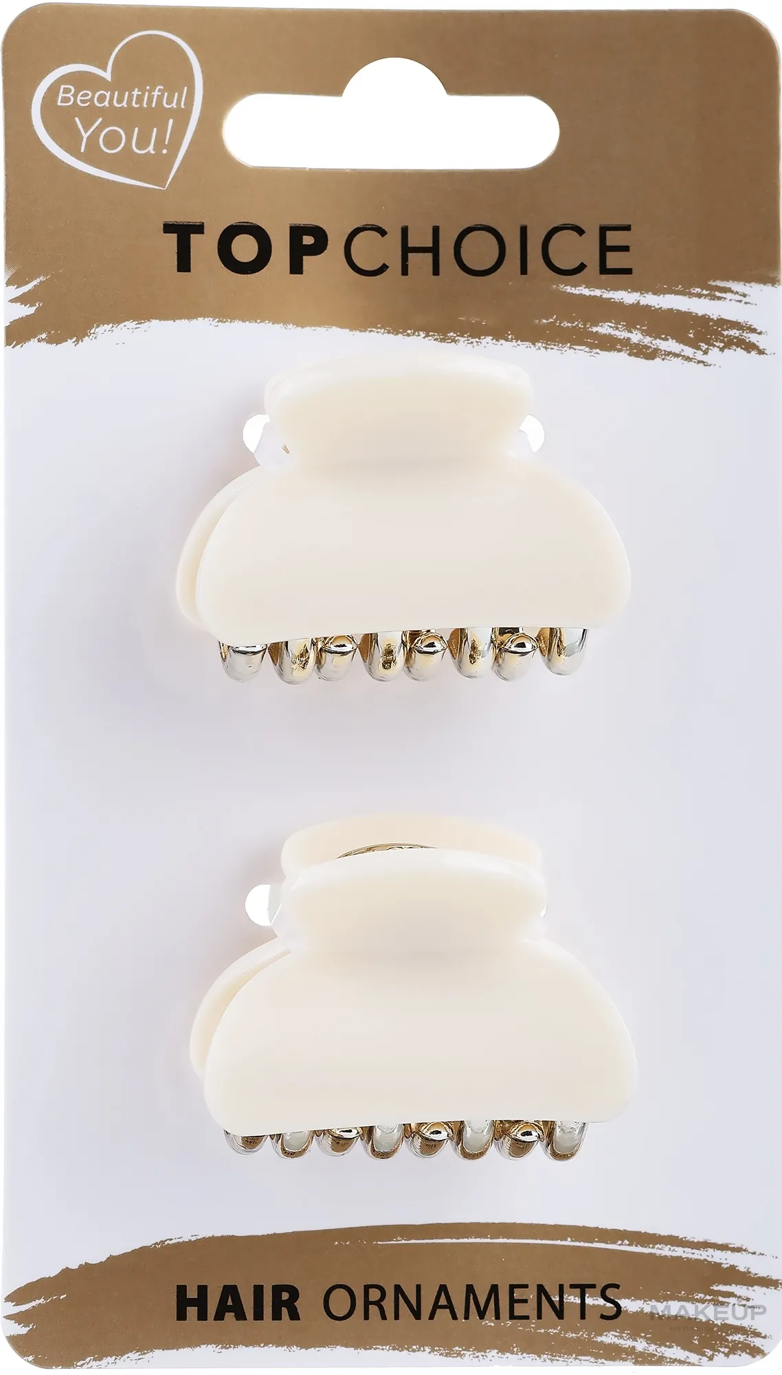 Mini pinze capelli, 28427, 2 pz., colore crema