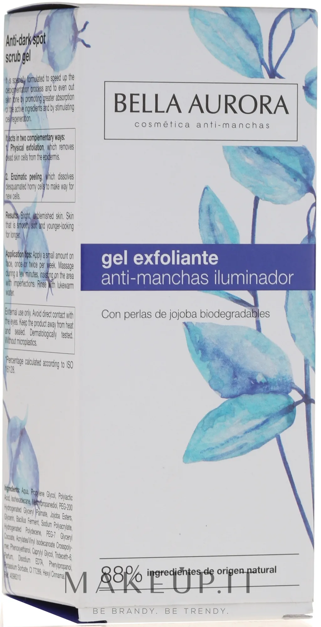 Gel viso esfoliante per macchie scure