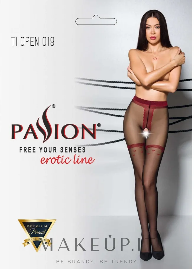 Collant erotici Tiopen 019, 20 Den, black/red