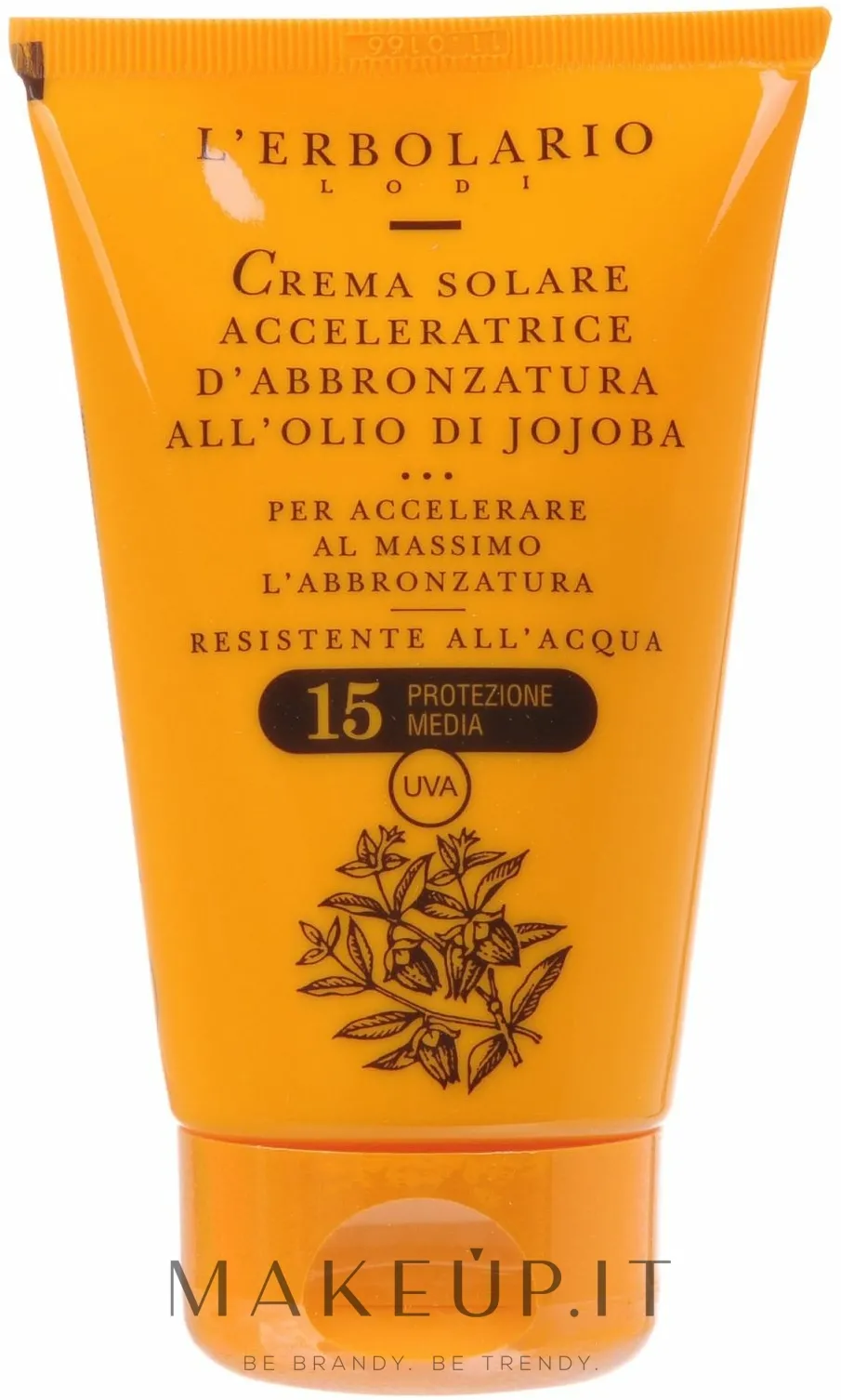 Crema solare acceleratrice d'abbronzatura con olio di jojoba SPF 15