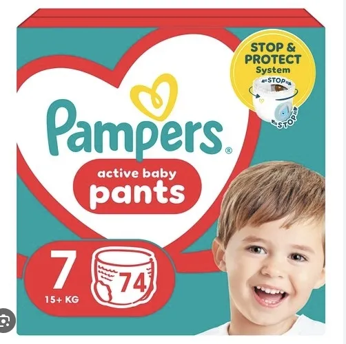 Pannolini a mutandina Pants, taglia 7, 15+ kg, Mega Pack 74 pz.