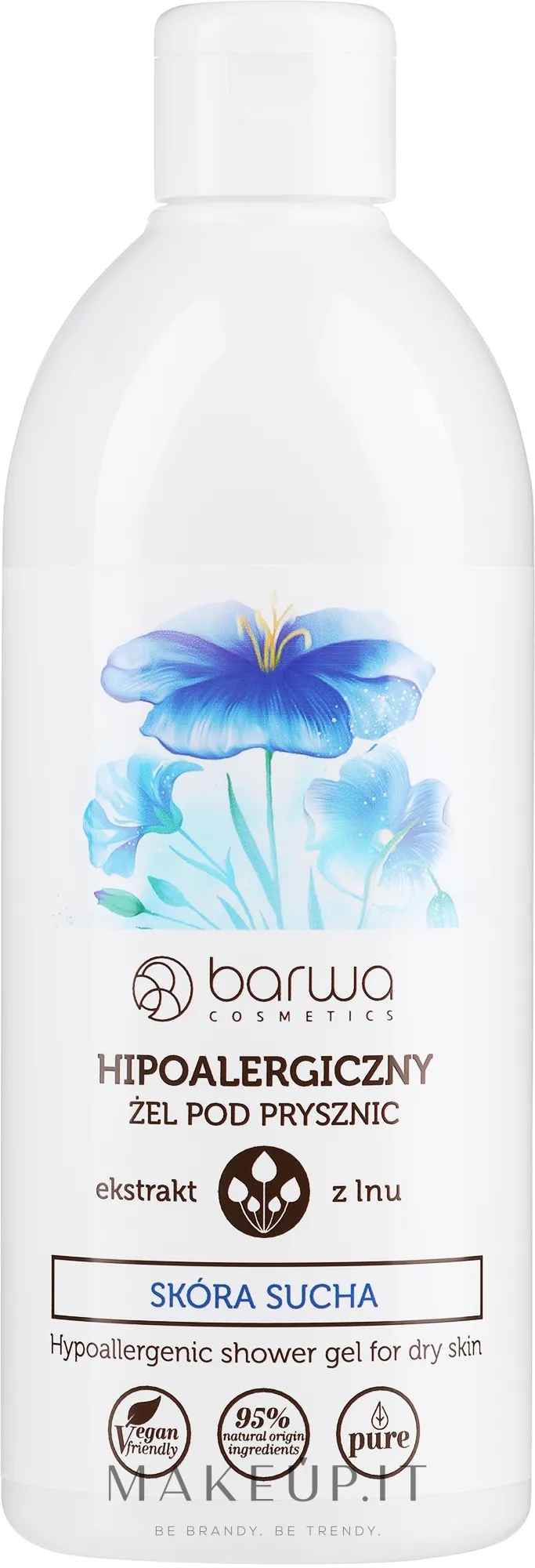 Gel doccia ipoallergenico con estratto di lino