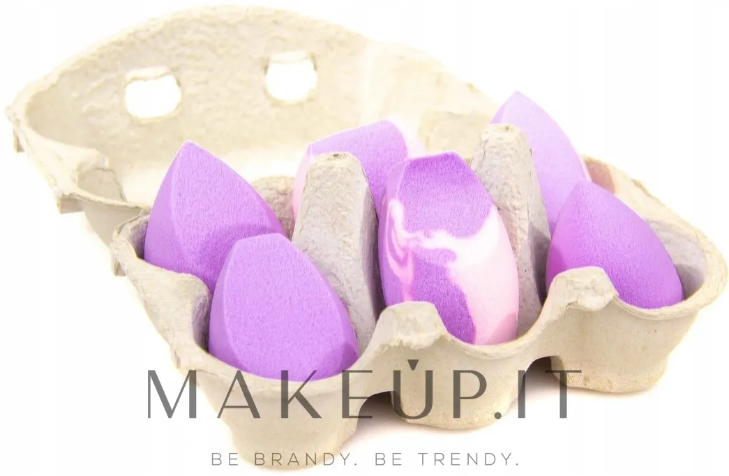 Set spugnette trucco, viola e rosa, 6 pz