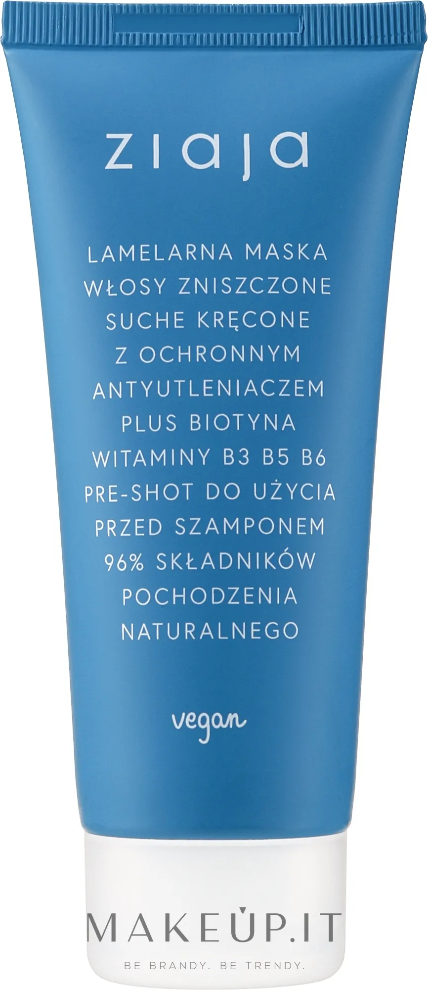 Maschera lamellare per capelli ricci danneggiati