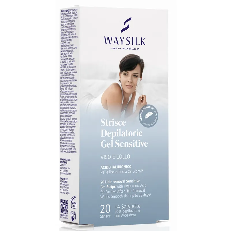 SODICO WAYSILK STRISCE DEPILATORIE VISO SENSITIVE + 4 SALVIETTE 20 PZ.
