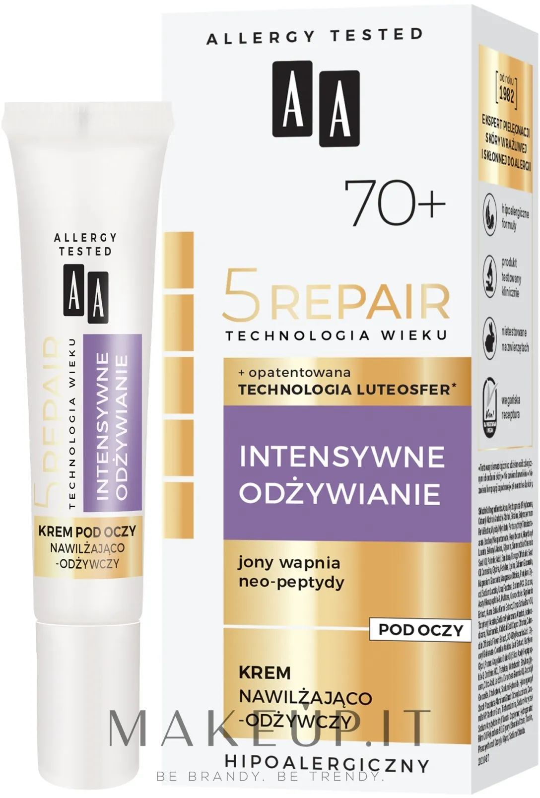 Crema contorno occhi idratante e nutriente 70+