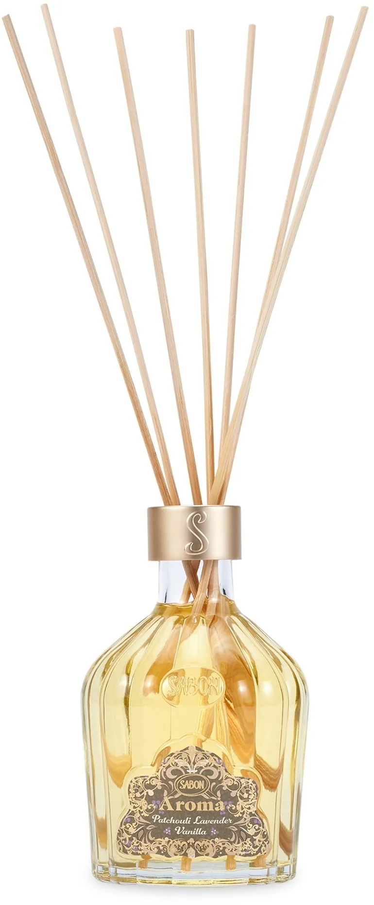 Diffusore aromatico con bastoncini di canna "Patchouli, lavanda e vaniglia"