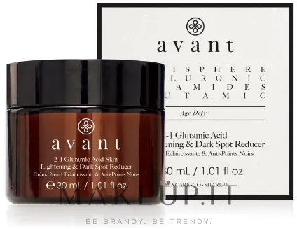 Crema schiarente e riduttrice delle macchie cutanee 2 in 1 all'acido glutammico