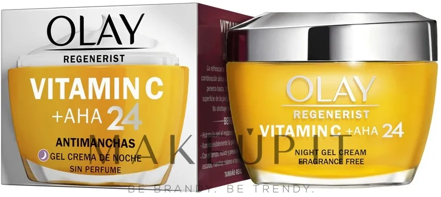 Crema-gel viso da notte con vitamina C, AHA e niacinamide
