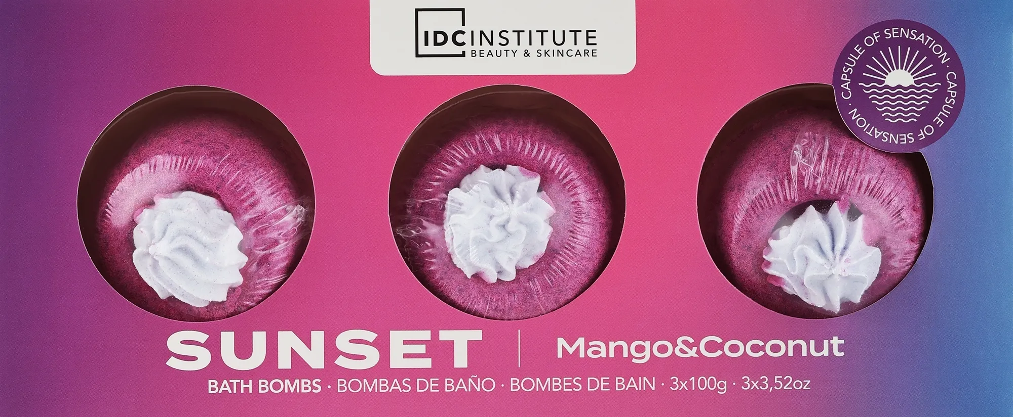 Bombe da bagno "Cocktail. Sunset", mango e cocco