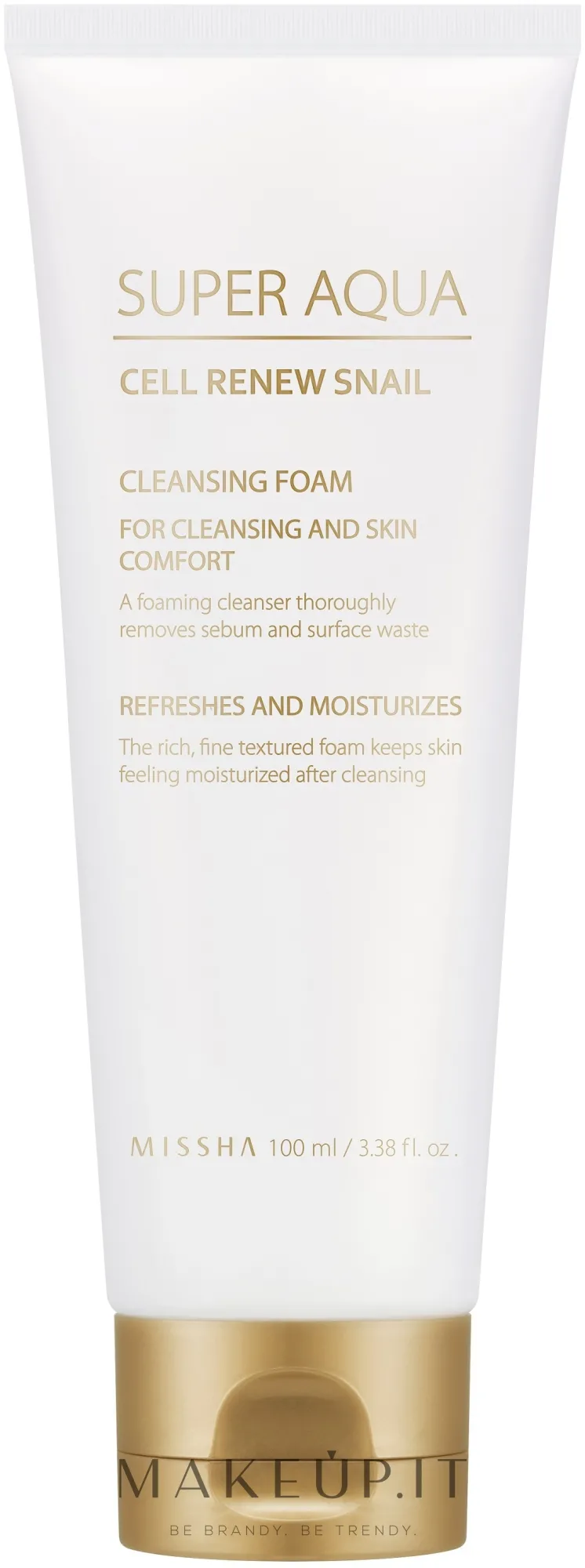 Schiuma detergente per il viso, con estratto di bava di lumaca