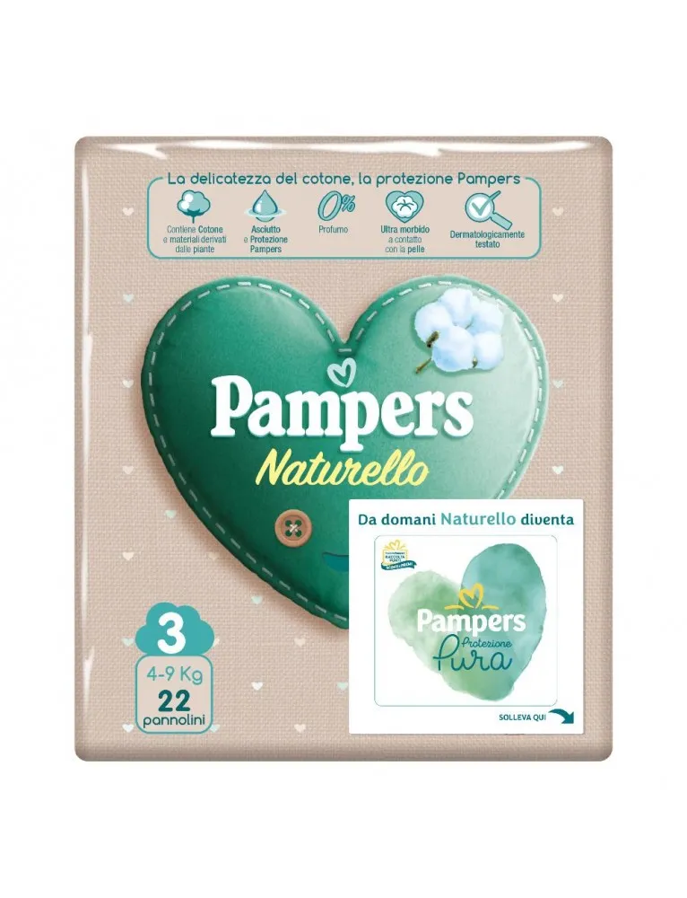 Pampers Naturello 3 (4-9Kg) 22 Pezzi