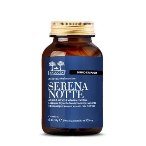 Salugea Serena Notte - Integratore alimentare per il rilassamento e il sonno in caso di stress - Formato 60 Capsule