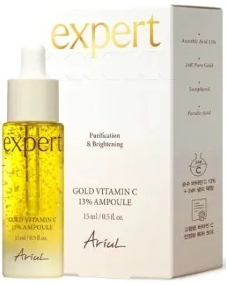 Ampolla d'oro per il viso con vitamina C 13%